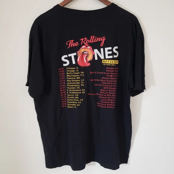 🌞SOLD🌞 Rolling Stones Tour 2019 Band T-Shirt Graphic Print Mens Size Large - Picture 2 of 6